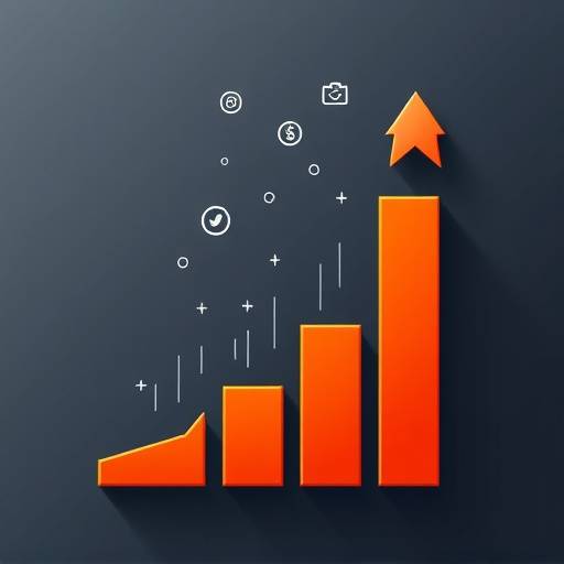 Icono de marketing digital: Gr치fico de barras ascendente